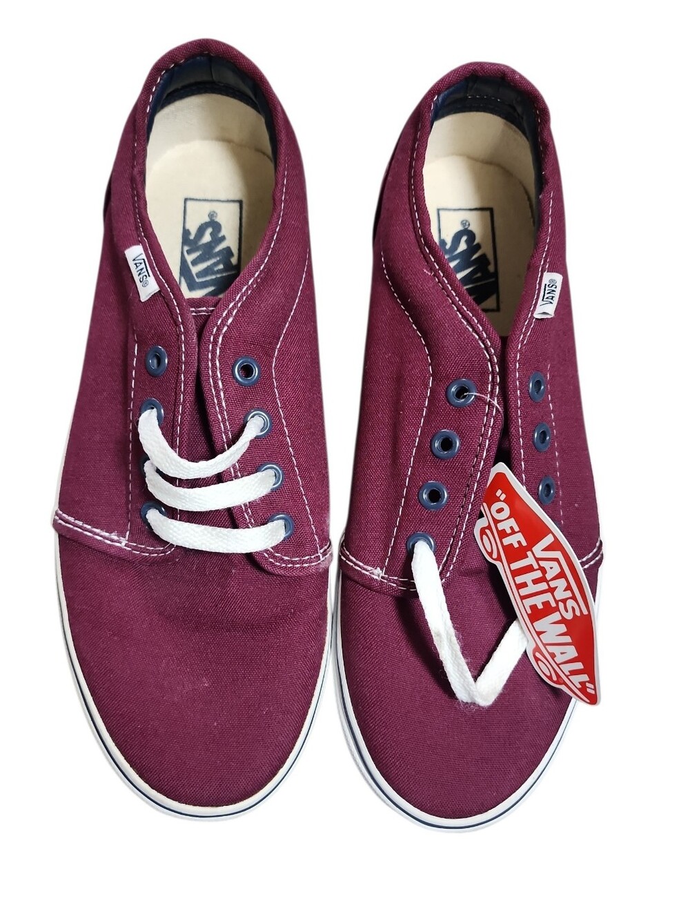 Vans Burgundy Lace Up Sneaker Mens Size 8 Womens Size 9.5